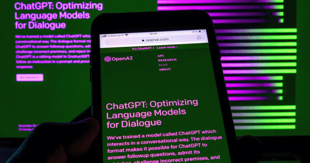 Screenshot of ChatGPT interface demonstrating AI-powered text generation for PR tasks