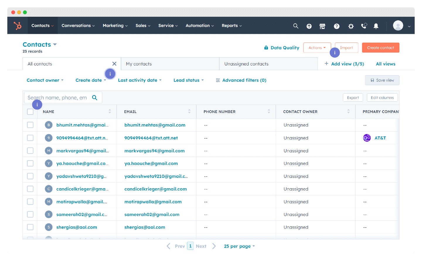  Screenshot of HubSpot PR tool interface highlighting CRM and marketing automation features